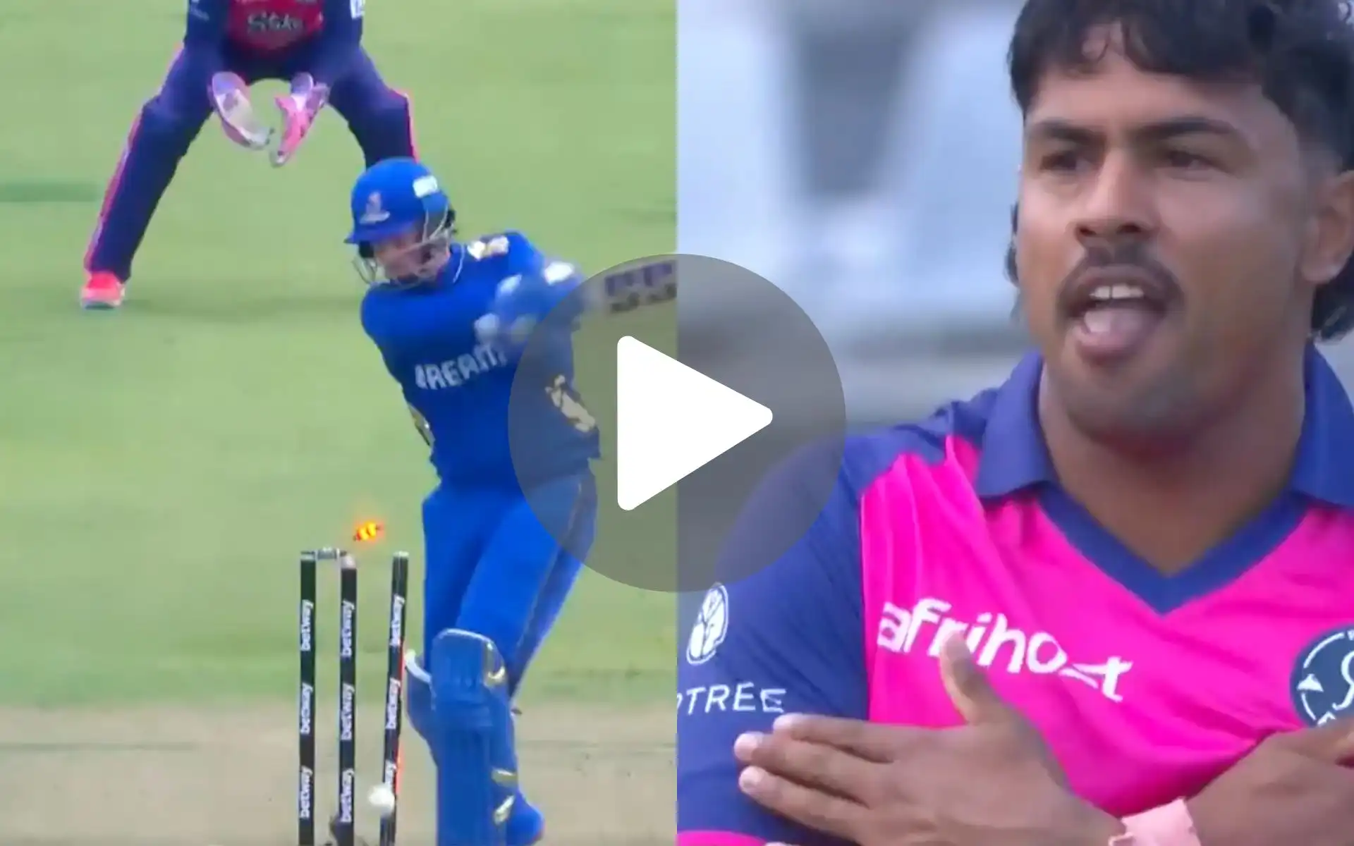 [Watch] Galiem Mocks Rassie Van Der Dussen With Cold Celebration After Cleaning Him Up